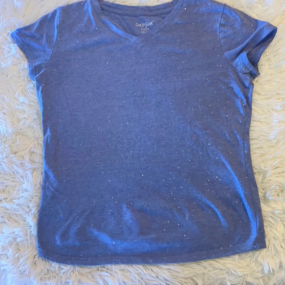 Purple, glitter, v-neck, size small